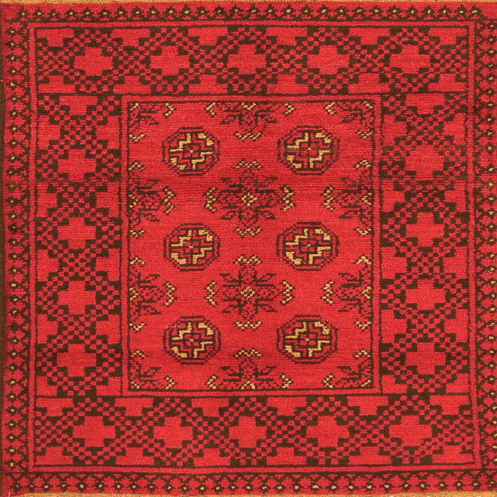 Round Machine Washable Persian Orange Traditional Area Rugs, wshtr2689org