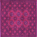 Square Machine Washable Persian Purple Traditional Area Rugs, wshtr2689pur