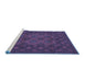 Sideview of Machine Washable Persian Blue Traditional Rug, wshtr2689blu