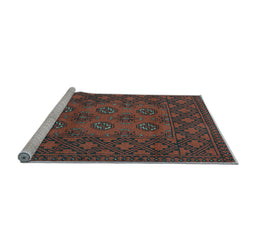 Sideview of Machine Washable Persian Light Blue Traditional Rug, wshtr2689lblu
