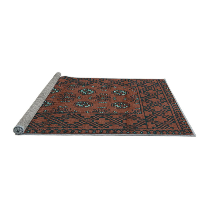 Sideview of Machine Washable Persian Light Blue Traditional Rug, wshtr2689lblu