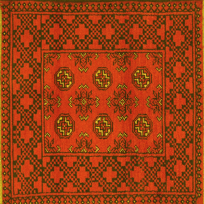 Square Machine Washable Persian Yellow Traditional Rug, wshtr2689yw