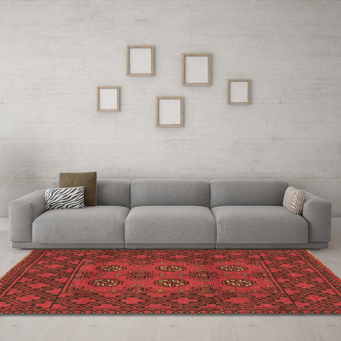 Machine Washable Persian Brown Traditional Rug in a Living Room,, wshtr2689brn