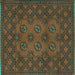 Square Persian Turquoise Traditional Rug, tr2689turq