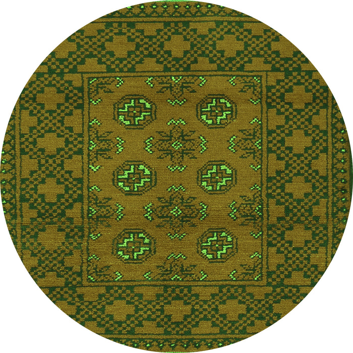 Square Persian Green Traditional Rug, tr2689grn