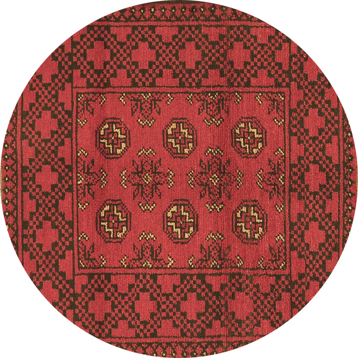 Round Persian Brown Traditional Rug, tr2689brn