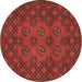 Round Persian Brown Traditional Rug, tr2689brn