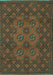 Machine Washable Persian Turquoise Traditional Area Rugs, wshtr2689turq