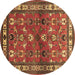 Round Animal Brown Traditional Rug, tr268brn