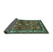 Sideview of Animal Turquoise Traditional Rug, tr268turq