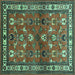 Square Machine Washable Animal Turquoise Traditional Area Rugs, wshtr268turq