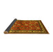 Sideview of Animal Yellow Traditional Rug, tr268yw