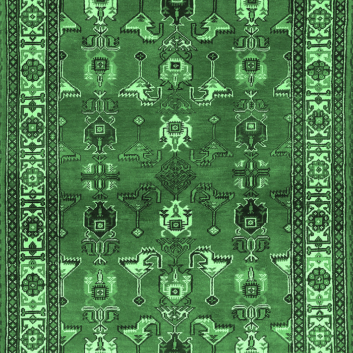 Animal Emerald Green Traditional Rug, tr268emgrn