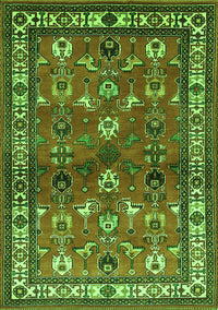 Animal Green Traditional Rug, tr268grn