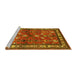 Sideview of Machine Washable Animal Yellow Traditional Rug, wshtr268yw