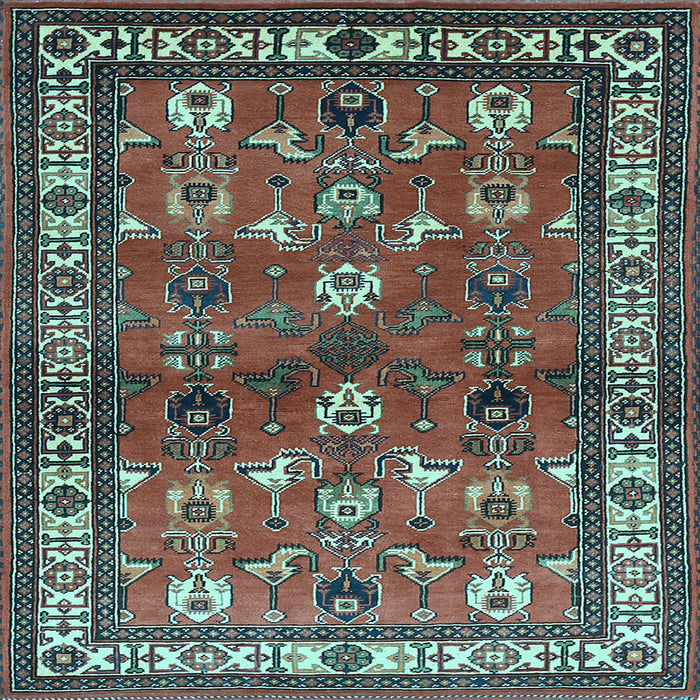 Square Animal Light Blue Traditional Rug, tr268lblu