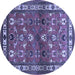 Round Machine Washable Animal Blue Traditional Rug, wshtr268blu