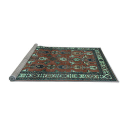Sideview of Machine Washable Animal Light Blue Traditional Rug, wshtr268lblu