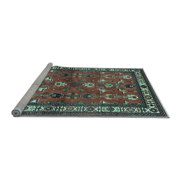 Sideview of Machine Washable Animal Light Blue Traditional Rug, wshtr268lblu