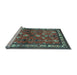 Sideview of Machine Washable Animal Light Blue Traditional Rug, wshtr268lblu