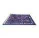 Sideview of Machine Washable Animal Blue Traditional Rug, wshtr268blu