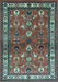 Machine Washable Animal Light Blue Traditional Rug, wshtr268lblu