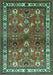 Machine Washable Animal Turquoise Traditional Area Rugs, wshtr268turq