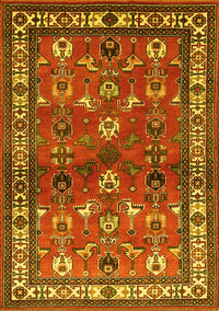 Animal Yellow Traditional Rug, tr268yw