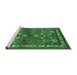 Sideview of Machine Washable Animal Emerald Green Traditional Area Rugs, wshtr268emgrn