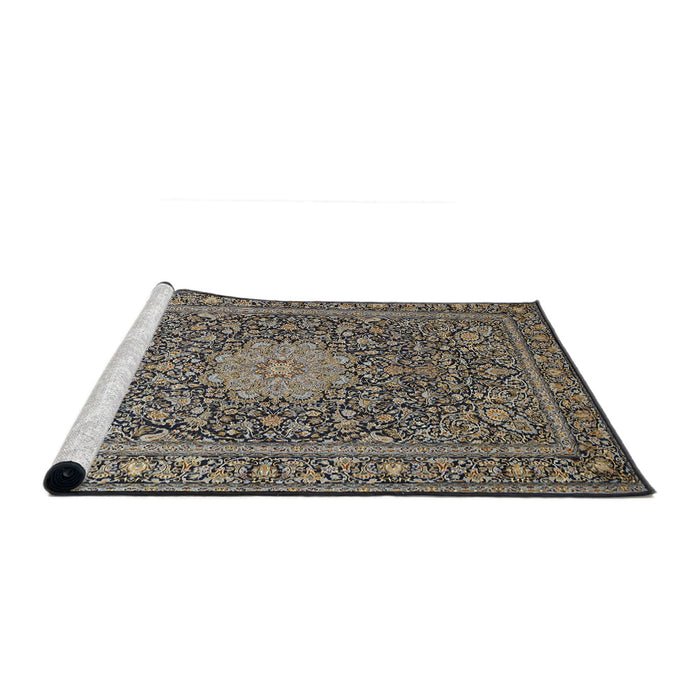 Sideview of Machine Washable Traditional Burgundy Brown Rug, wshtr269