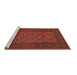 Sideview of Machine Washable Persian Brown Traditional Rug, wshtr2690brn