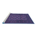 Sideview of Machine Washable Persian Blue Traditional Rug, wshtr2690blu