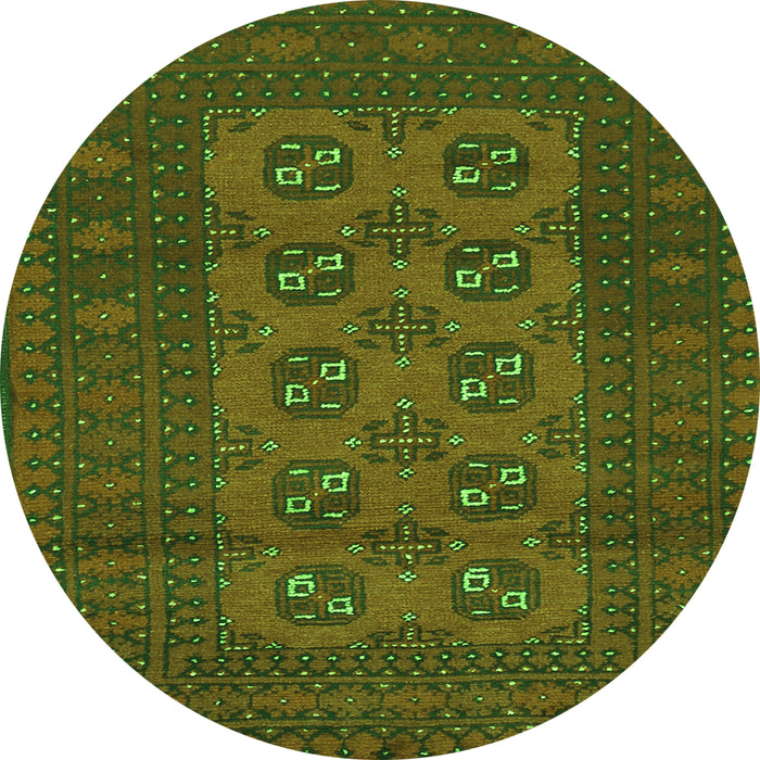 Square Persian Green Traditional Rug, tr2690grn
