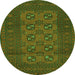 Square Persian Green Traditional Rug, tr2690grn