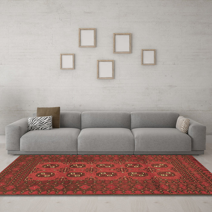 Machine Washable Persian Brown Traditional Rug in a Living Room,, wshtr2690brn