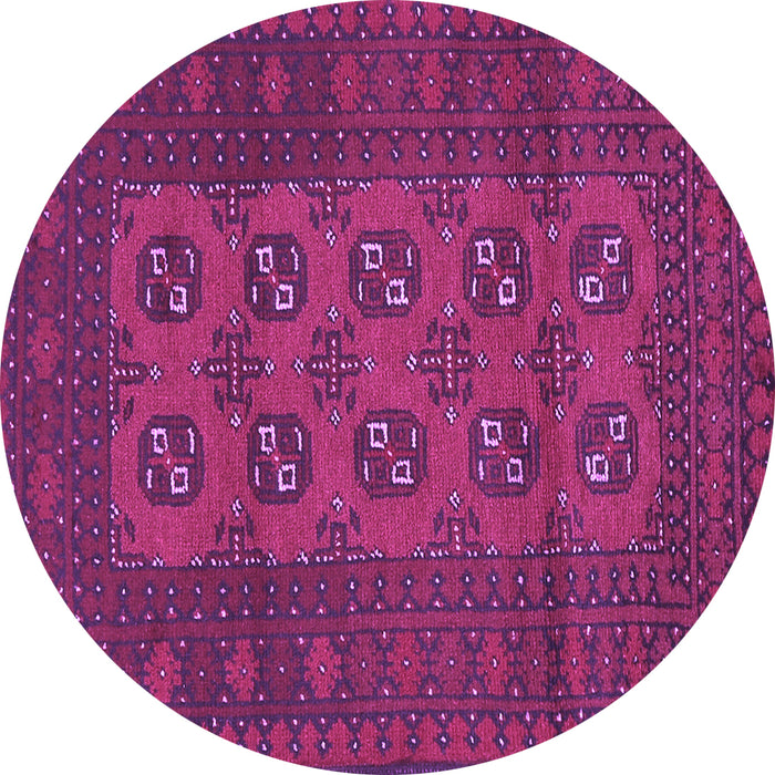 Round Machine Washable Persian Purple Traditional Area Rugs, wshtr2690pur