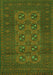 Serging Thickness of Machine Washable Persian Green Traditional Area Rugs, wshtr2690grn