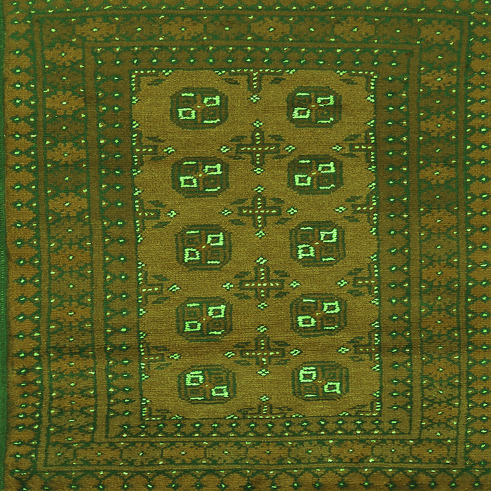 Round Machine Washable Persian Green Traditional Area Rugs, wshtr2690grn