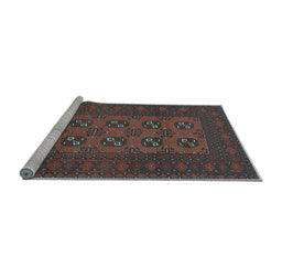 Sideview of Machine Washable Persian Light Blue Traditional Rug, wshtr2690lblu