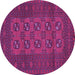 Round Persian Purple Traditional Rug, tr2690pur