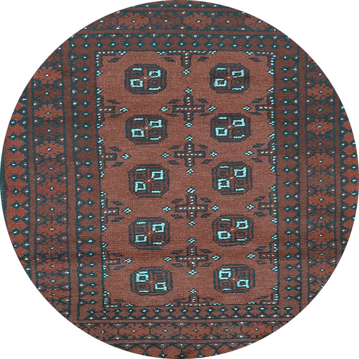 Round Persian Light Blue Traditional Rug, tr2690lblu