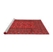 Sideview of Machine Washable Traditional Red Rug, wshtr2691