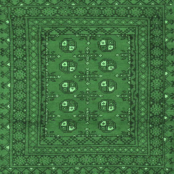 Square Machine Washable Persian Emerald Green Traditional Area Rugs, wshtr2691emgrn