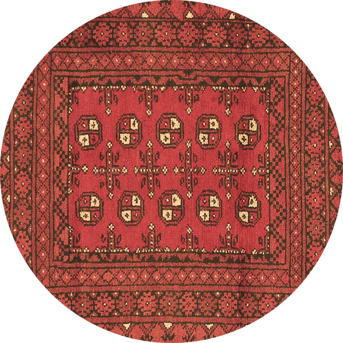 Round Persian Brown Traditional Rug, tr2691brn