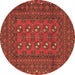 Round Persian Brown Traditional Rug, tr2691brn