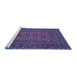 Sideview of Machine Washable Persian Blue Traditional Rug, wshtr2691blu