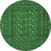 Round Persian Emerald Green Traditional Rug, tr2691emgrn