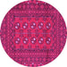 Round Persian Pink Traditional Rug, tr2691pnk