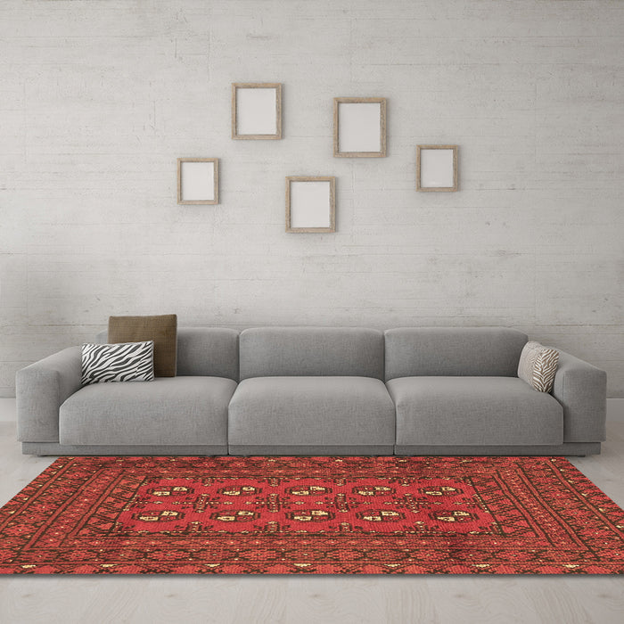 Machine Washable Persian Brown Traditional Rug in a Living Room,, wshtr2691brn