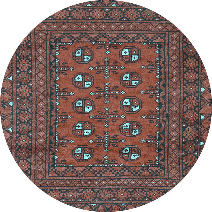 Round Machine Washable Persian Light Blue Traditional Rug, wshtr2691lblu